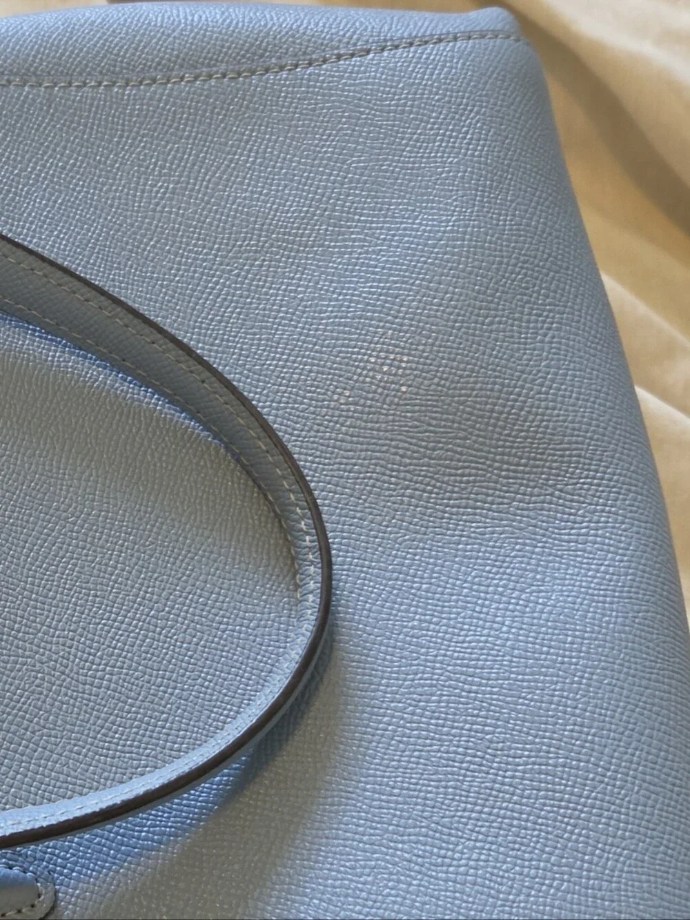 COACH Light Blue Leather Satchel - Elegant Women's Handbag